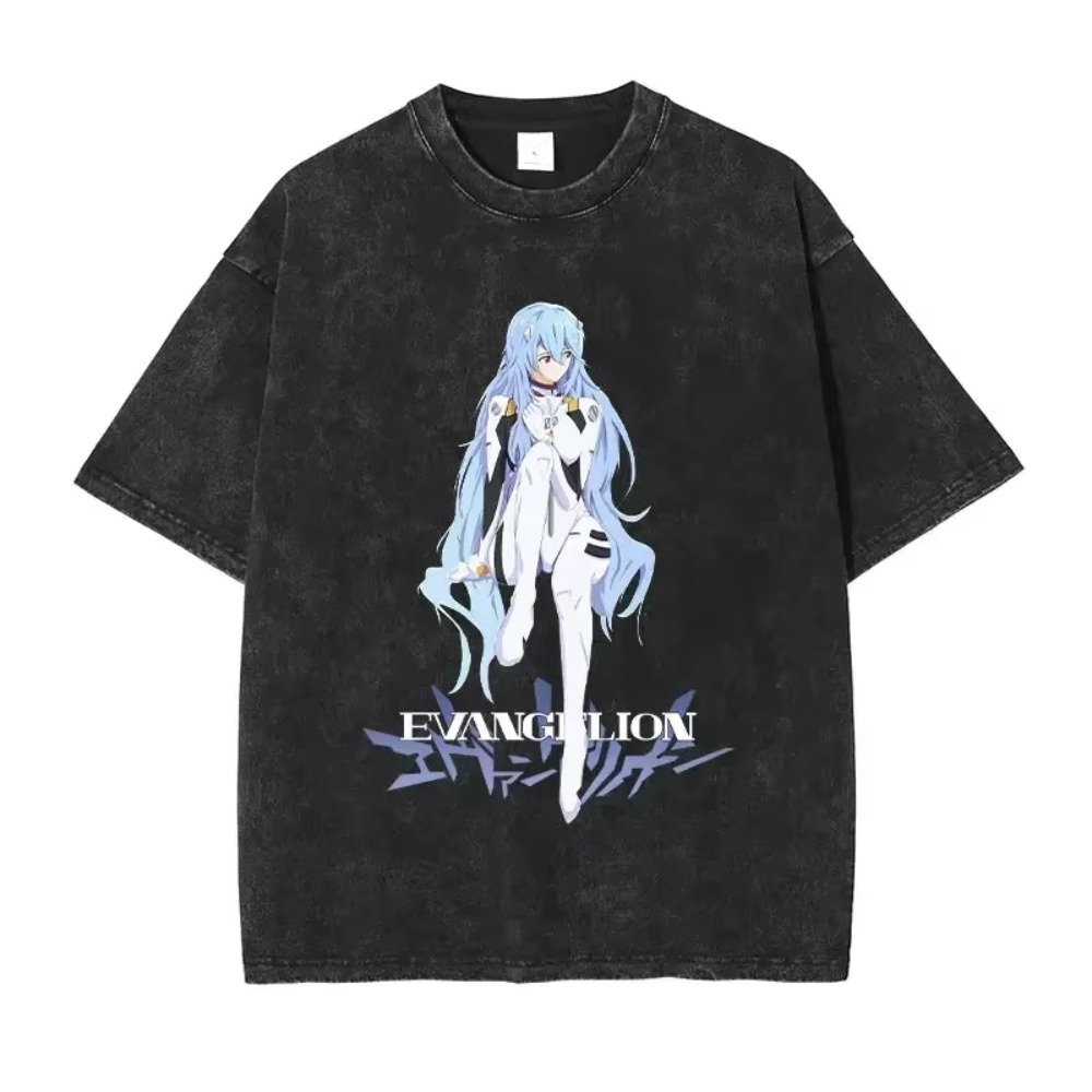 Anime Merchandise Store Japan - เสื้อยืดโอเวอร์ไซส์ผู้ชาย เสื้อผ้า EVA อนิเมะ สตรีทแวร์ แบรนด์วินเทจ