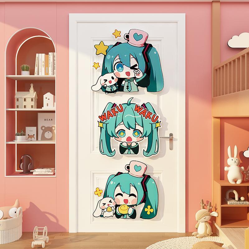 Anime Merchandise From Japan - คาวาอิ ฮัตสึเนะ มิคุ สติกเกอร์ ตกแต่งผนังห้องนอน ของตกแต่งห้อง